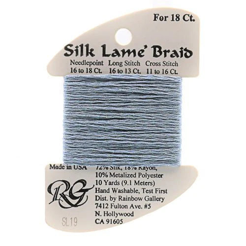 Silk Lame Braid SL19 Antique Blue - The Flying Needles