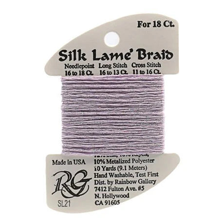 Silk Lame Braid SL21 Light Lavender - The Flying Needles