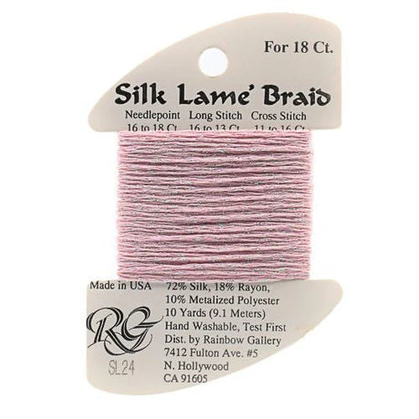 Silk Lame Braid SL24 Baby Pink - The Flying Needles