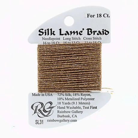 Silk Lame Braid SL31 Copper - The Flying Needles