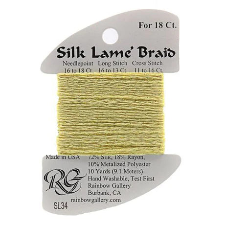 Silk Lame Braid SL34 Lemon - The Flying Needles