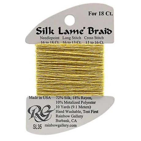Silk Lame Braid SL35 Buttercup - The Flying Needles