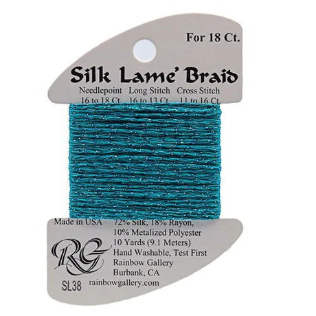 Silk Lame Braid SL38 Caribbean - The Flying Needles