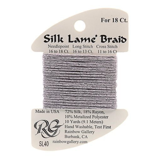 Silk Lame Braid SL40 Dove Gray - The Flying Needles
