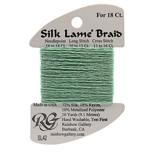 Silk Lame Braid SL42 Mint - The Flying Needles