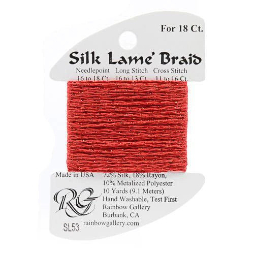 Silk Lame Braid SL53 Crimson - The Flying Needles