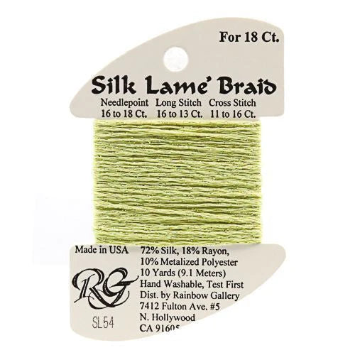 Silk Lame Braid SL54 Lite Avocado - The Flying Needles