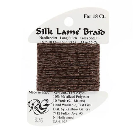 Silk Lame Braid SL55 Dark Chocolate - The Flying Needles