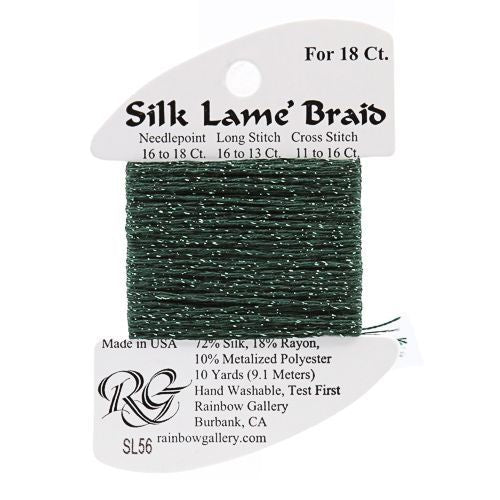 Silk Lame Braid SL56 Forest Green - The Flying Needles