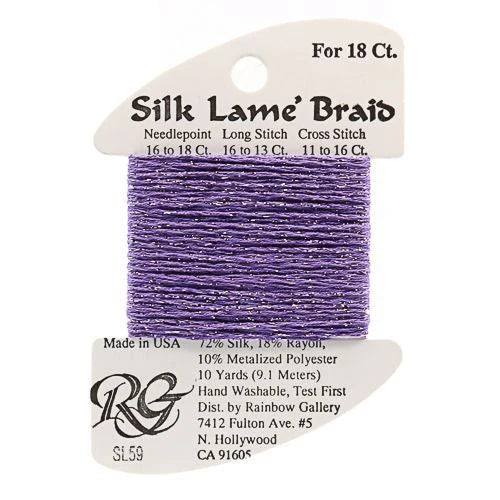 Silk Lame Braid SL59 Lilac - The Flying Needles
