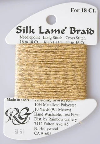 Silk Lame Braid SL61 Sand Gold - The Flying Needles