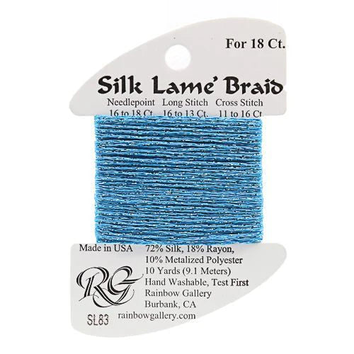 Silk Lame Braid SL83 Dark Turquoise - The Flying Needles