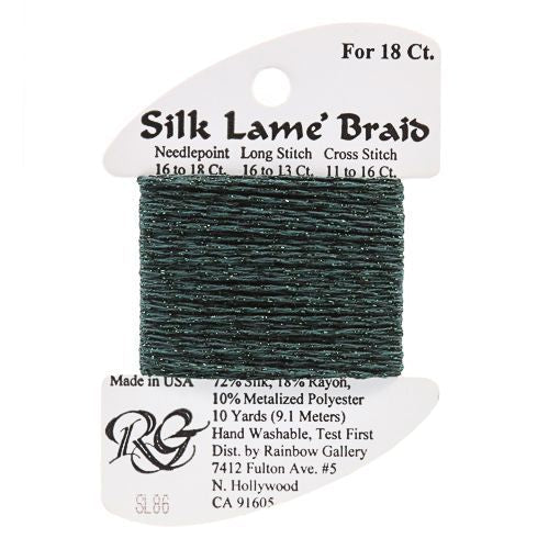 Silk Lame Braid SL86 Deep Forest Green - The Flying Needles