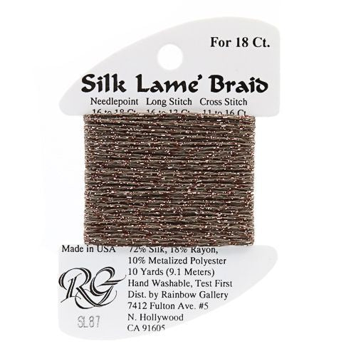 Silk Lame Braid SL87 Bark - The Flying Needles