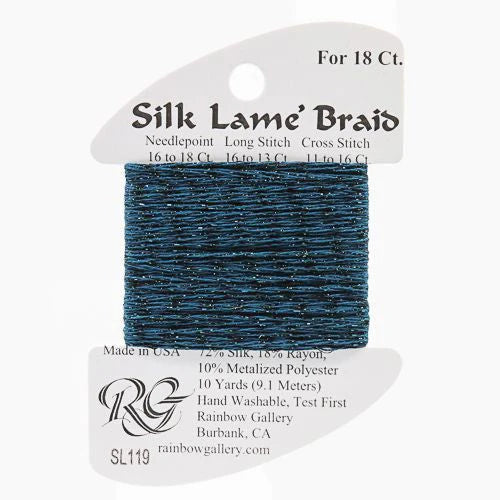 Silk Lame Braid SL119 Blue Sapphire - The Flying Needles
