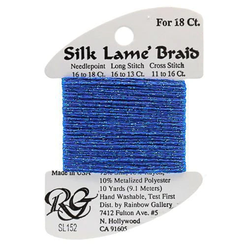 Silk Lame Braid SL152 Hawaiian Blue - The Flying Needles