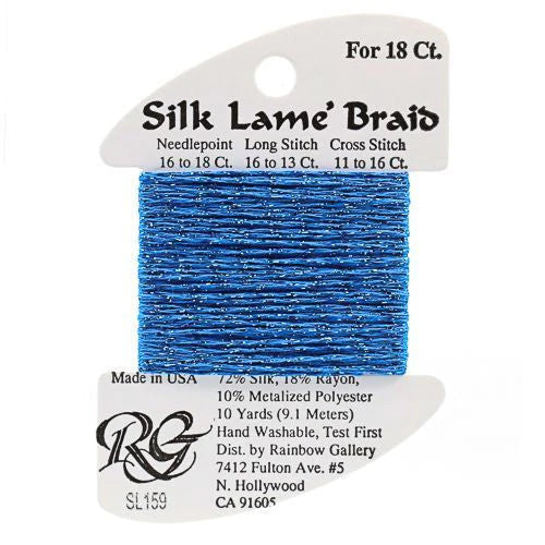 Silk Lame Braid SL159 Imperial Blue - The Flying Needles