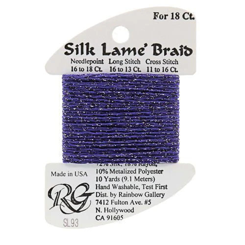 Silk Lame Braid SL93 Dark Periwinkle - The Flying Needles