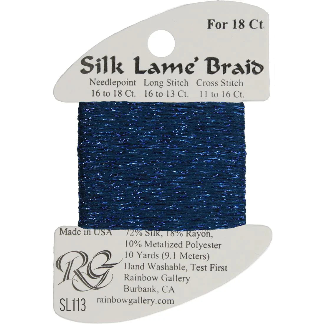 Silk Lame Braid SL113 Sapphire - The Flying Needles