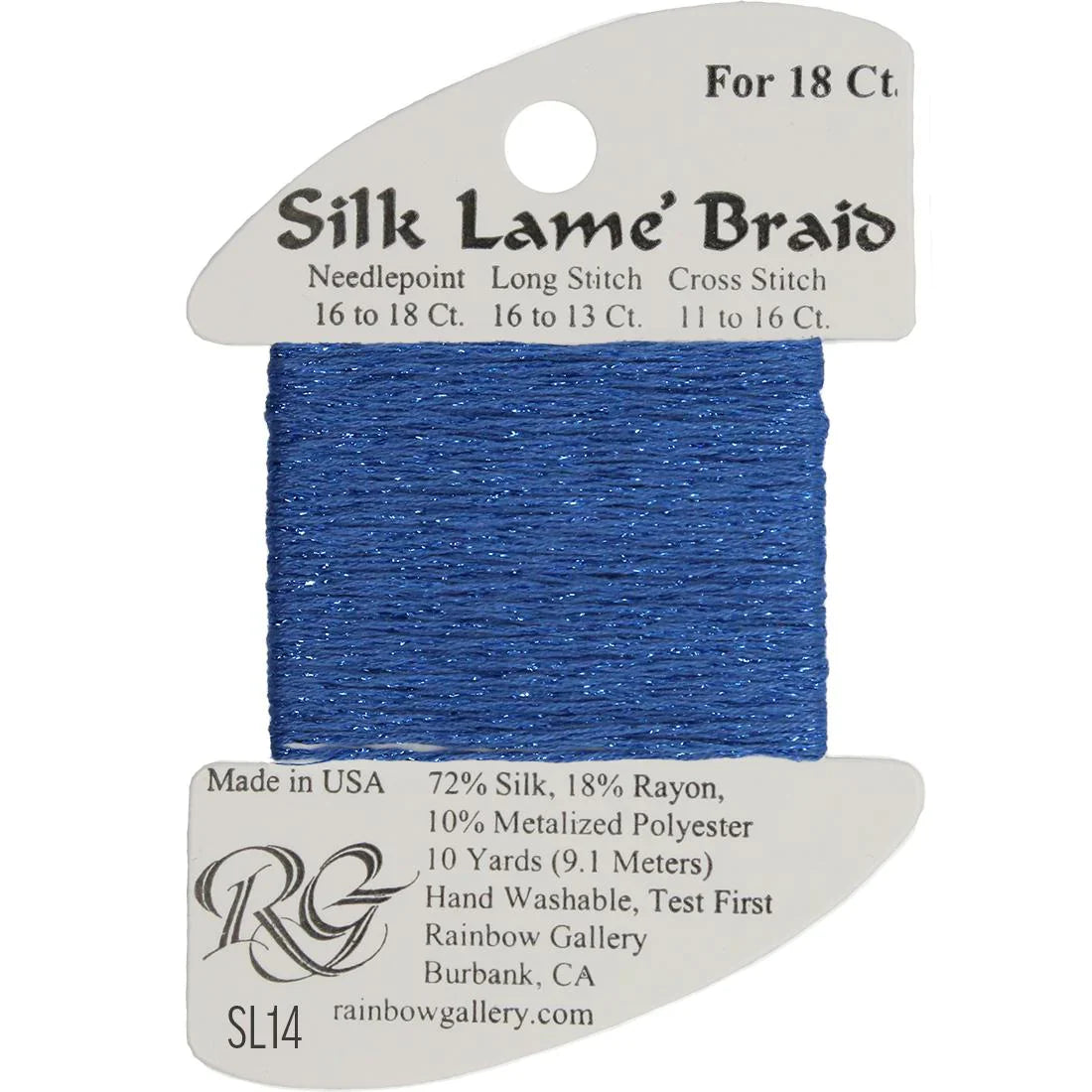 Silk Lame Braid SL14 Blue - The Flying Needles