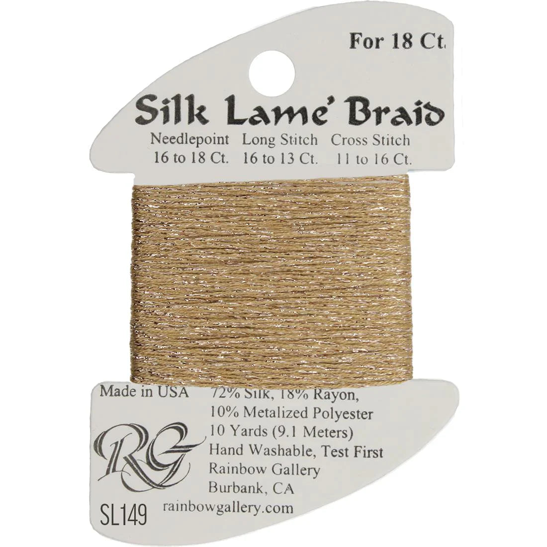 Silk Lame Braid SL149 Desert Sand - The Flying Needles