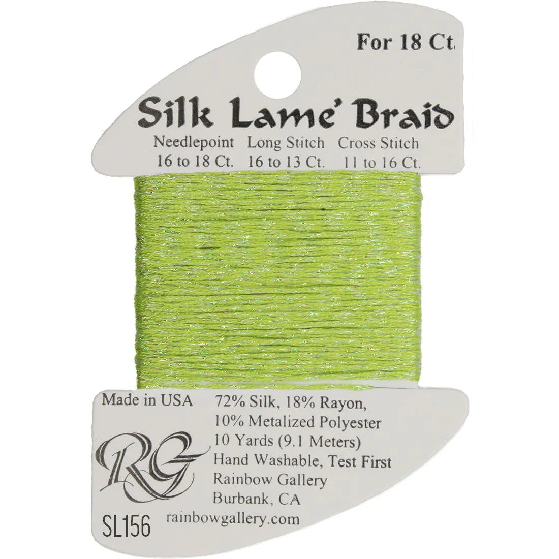 Silk Lame Braid SL156 Kiwi - The Flying Needles