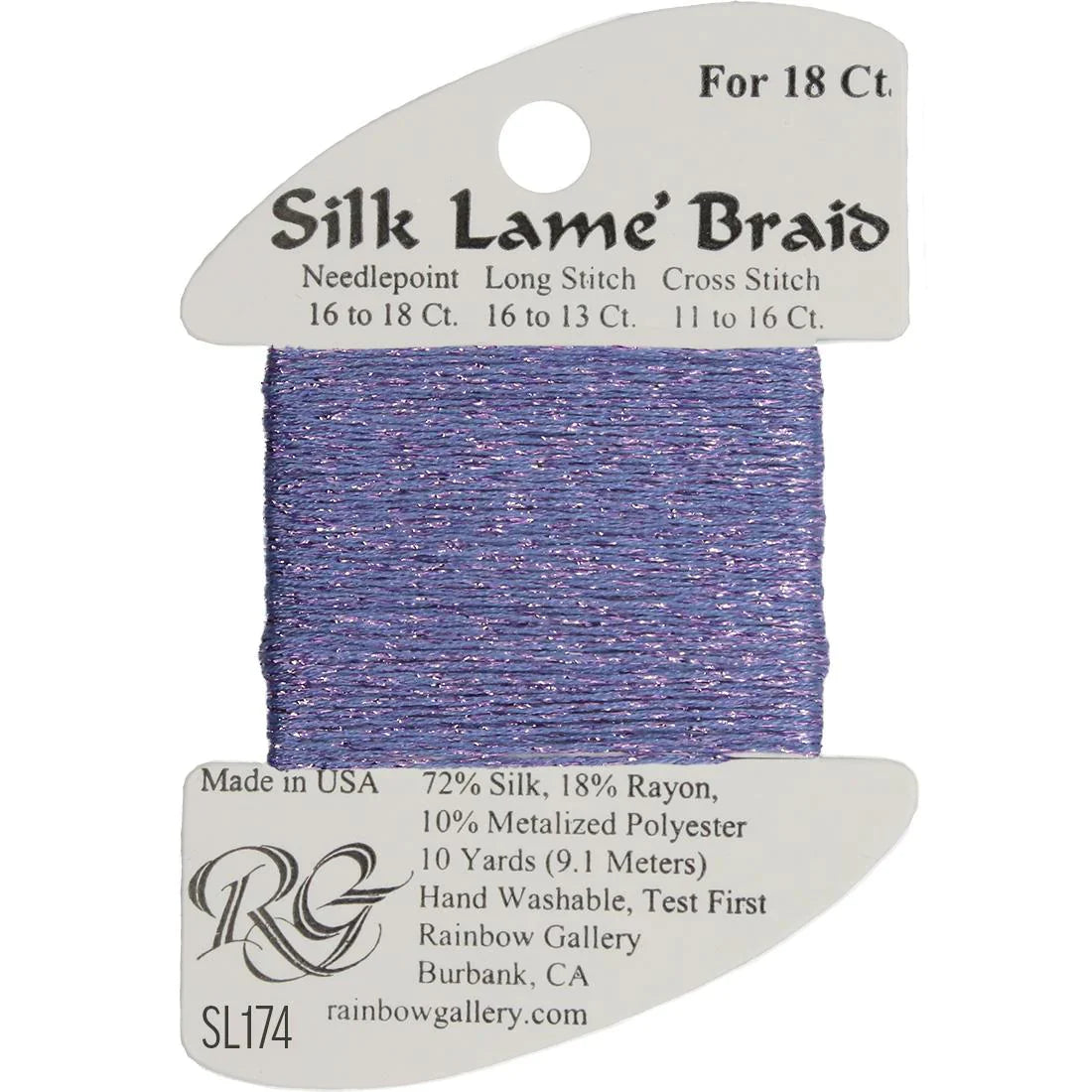 Silk Lame Braid SL174 Periwinkle - The Flying Needles