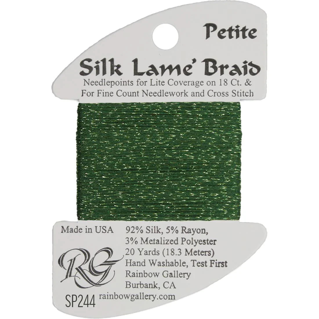 Petite Silk Lame SP244 Vineyard Green - The Flying Needles