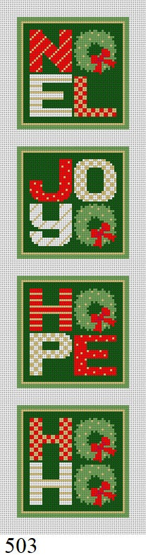 Noel, Joy, Hope, Ho Ho Coaster Set - The Flying Needles