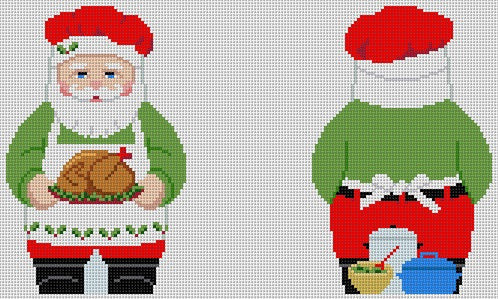 Chef Santa, 2 Sided - 18 mesh - The Flying Needles