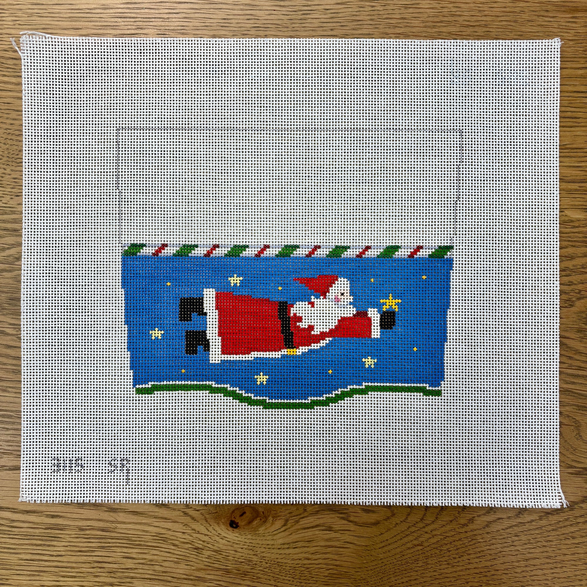 Stocking Cuff, Santa Flying