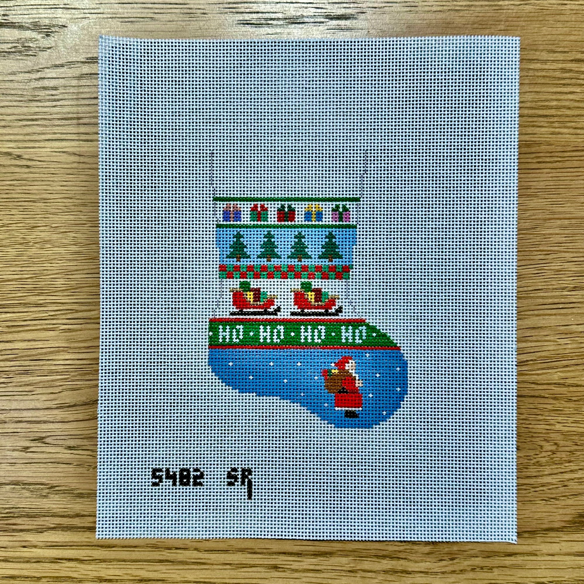 Tree, Sleigh Santa Stripe - Mini Stocking