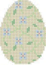 Blue Floral Vine, Small Egg - 18 mesh