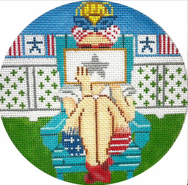 Patriotic Stitching Girl - The Flying Needles