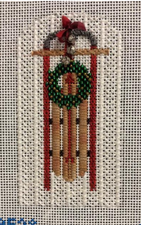 Sled with Wreath Stitch Guide - The Flying Needles