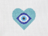 Blue Evil Eye Heart - The Flying Needles