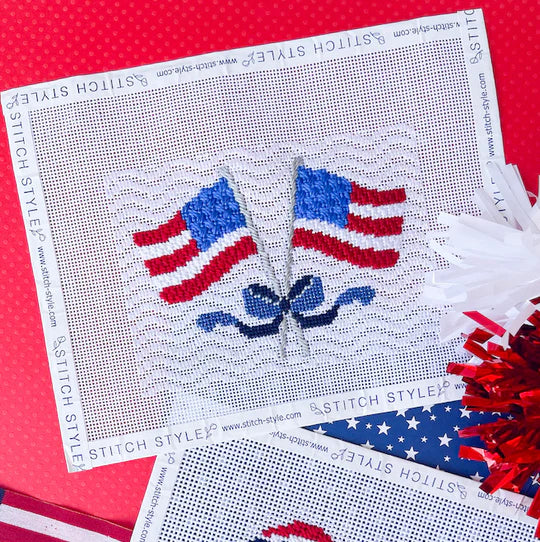 Patriotic Flags Canvas with Stitch Guide - The Flying Needles
