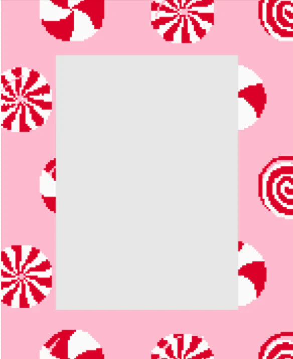 Peppermints on Pink Frame - The Flying Needles