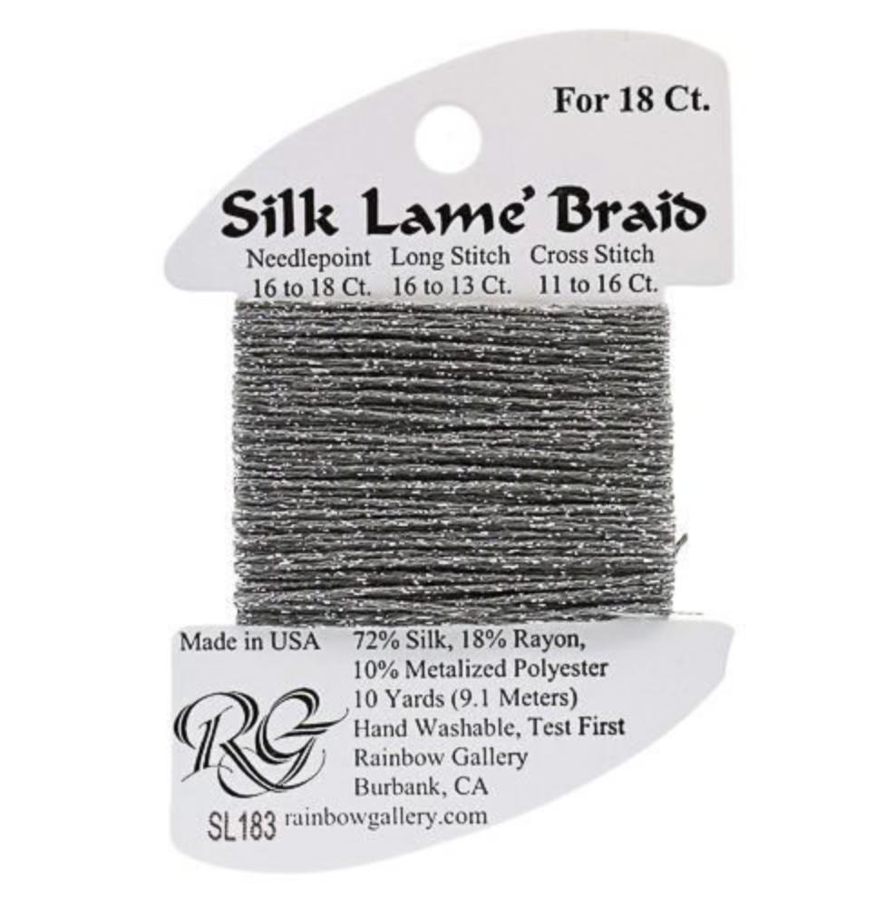 Silk Lame Braid SL183 Gray Stone - The Flying Needles