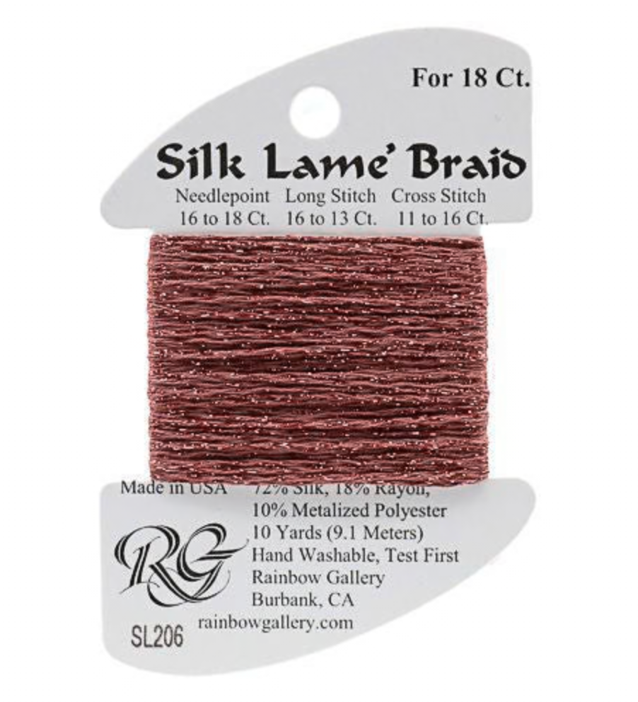 Silk Lame Braid SL206 Nostalgia Rose - The Flying Needles