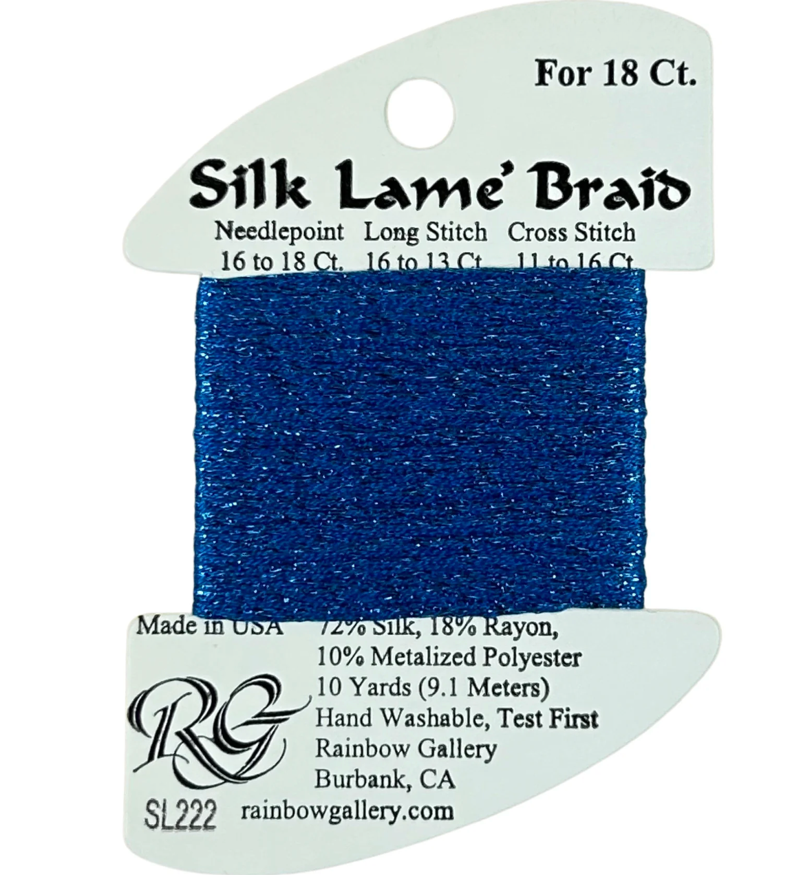Silk Lame Braid SL222 Brilliant Blue - The Flying Needles