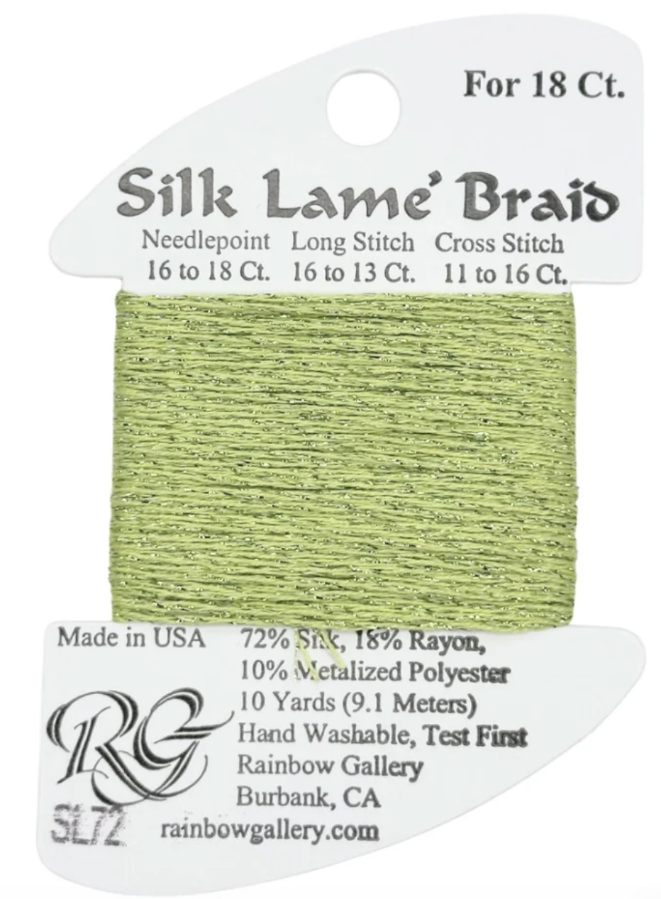 Silk Lame Braid SL72 Lite Chartreuse - The Flying Needles