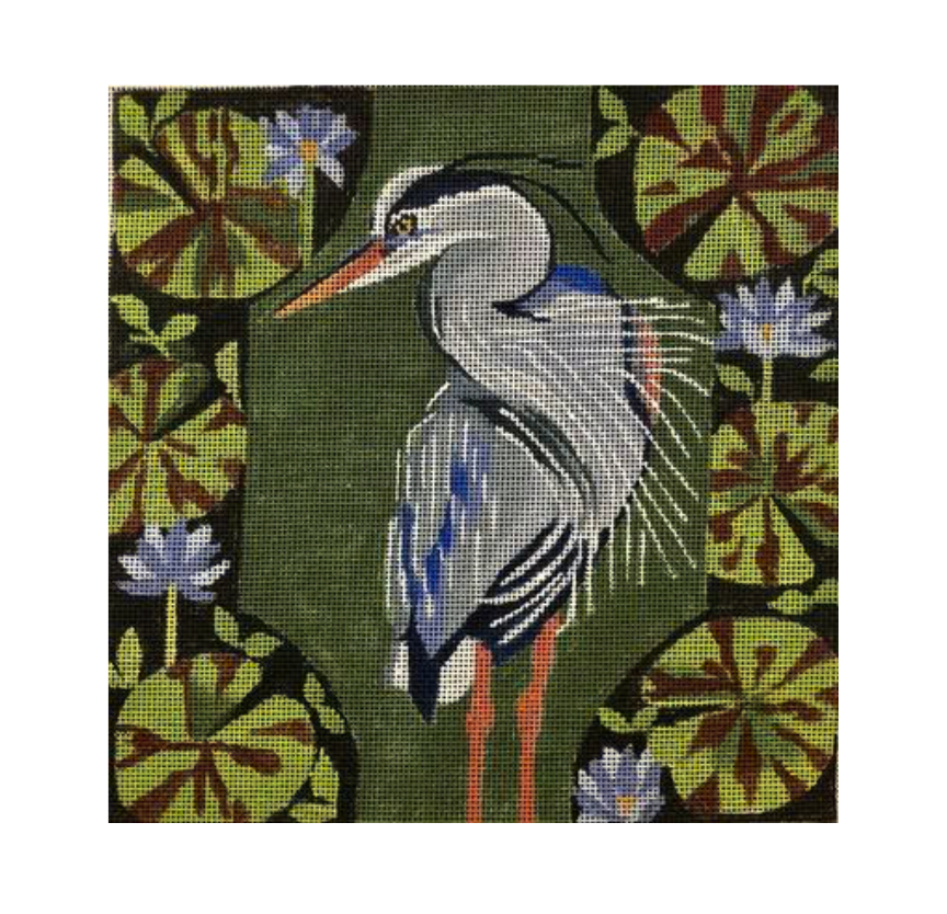 Heron in Greens - The Flying Needles