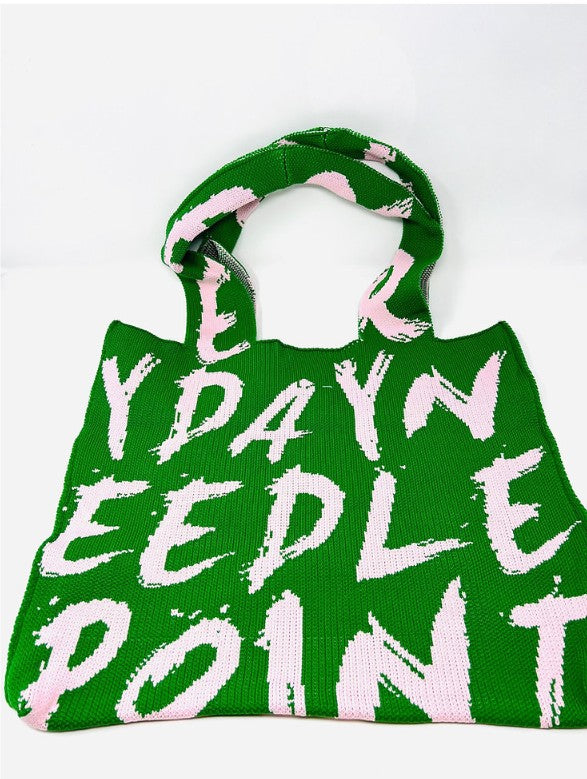 Knitted Grafitti Tote - The Flying Needles