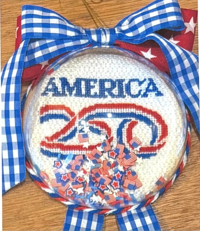 America 250 Domed Ornament with Confetti