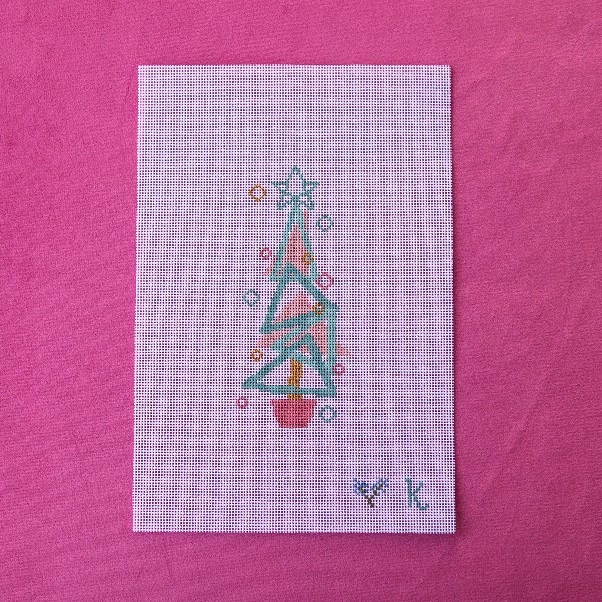 Retro Teal Geometric Tree - The Flying Needles