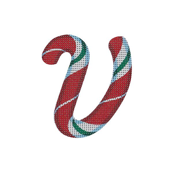 Candy Cane Letter V