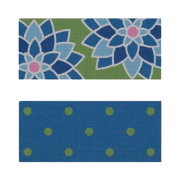 Graphic Flower Eyeglass Case, Blue