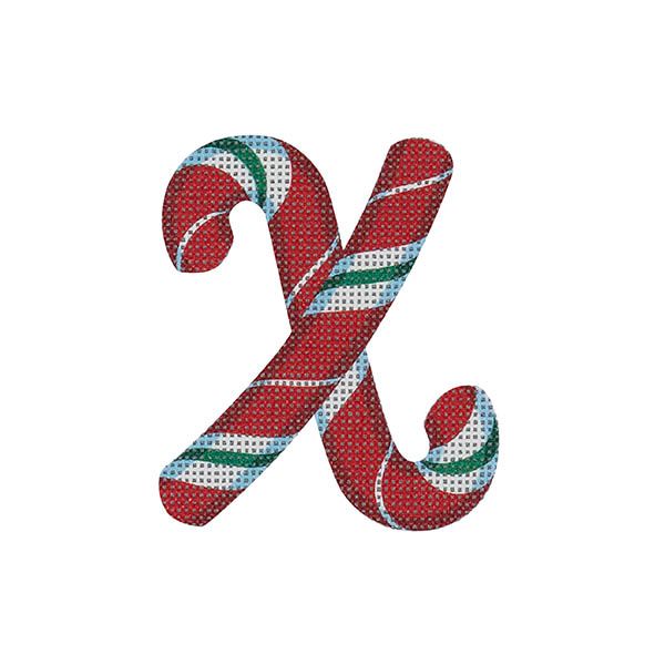 Candy Cane Letter X