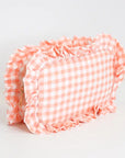 Gingham Ruffle Zipper Pouch